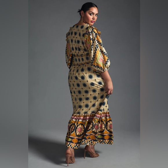 Farm Rio Natural Tropical Sunshine V-neck Maxi Dress 3X - Picture 4 of 16